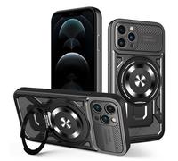 xinyunew Coque pour iPhone 12 Pro avec Support Anneau Magnétique [MagSafe Compatible] [Tough Armor Series] Protection Militaire Coque Intégrale iPhone 12 Pro,Noir