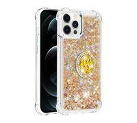 xinyunew Coque pour iPod Touch 7/iPod Touch 5/6 Bling Paillettes avec 360 Degrés Anneau Support, Étui Housse Antichoc Souple Silicone TPU Bumper Portable Protection Case, Gold