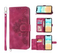 xinyunew Coque pour Nokia C2 2nd Edition, Coque Nokia C2 2nd Edition, Housse Etui en Cuir PU Portefeuille TPU (Rouge) Coque