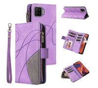 xinyunew Coque pour Oppo F17/A73, Housse Etui en Cuir PU Portefeuille [Antichoc] [Magnétique] [avec 9 Emplacements] [Stand Fonction] Flip Coque,Violette