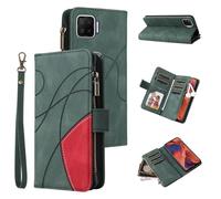 xinyunew Coque pour Oppo F17/A73, Housse Etui en Cuir PU Portefeuille [Antichoc] [Magnétique] [avec 9 Emplacements] [Stand Fonction] Flip Coque,Vert