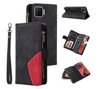 xinyunew Coque pour Oppo F17/A73, Housse Etui en Cuir PU Portefeuille [Antichoc] [Magnétique] [avec 9 Emplacements] [Stand Fonction] Flip Coque,Noir