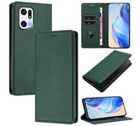 xinyunew Coque pour Oppo Find X5 Pro, RFID Blocage Portefeuille Etui à Rabat, Housse en Cuir PU pour Oppo Find X5 Pro, Vert