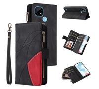 xinyunew Coque pour Oppo Realme C20/C21, Housse Etui en Cuir PU Portefeuille [Antichoc] [Magnétique] [avec 9 Emplacements] [Stand Fonction] Flip Coque,Noir