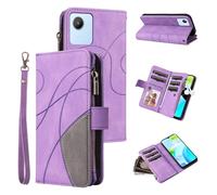 xinyunew Coque pour Oppo Realme C30 4G, Housse Etui en Cuir PU Portefeuille [Antichoc] [Magnétique] [avec 9 Emplacements] [Stand Fonction] Flip Coque,Violette