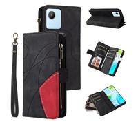 xinyunew Coque pour Oppo Realme C30 4G, Housse Etui en Cuir PU Portefeuille [Antichoc] [Magnétique] [avec 9 Emplacements] [Stand Fonction] Flip Coque,Noir