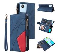 xinyunew Coque pour Oppo Realme C30 4G, Housse Etui en Cuir PU Portefeuille [Antichoc] [Magnétique] [avec 9 Emplacements] [Stand Fonction] Flip Coque,Bleu