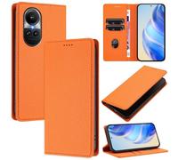 xinyunew Coque pour Oppo Reno 10 5G/Oppo Reno 10 Pro, RFID Blocage Portefeuille Etui à Rabat, Housse en Cuir PU pour Oppo Reno 10 5G/Oppo Reno 10 Pro, Orange