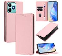xinyunew Coque pour Realme C53 4G/Realme C51S 4G, RFID Blocage Portefeuille Etui à Rabat, Housse en Cuir PU pour Realme C53 4G/Realme C51S 4G, Rose