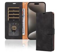 xinyunew Coque pour Samsung Galaxy Z Flip 4, Etui Protection Housse Premium en Cuir PU, [Pochette de Portefeuille] [Fermeture Magnétique] [Etui à Rabat]- Noir