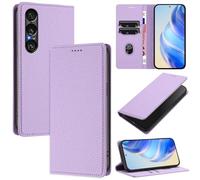xinyunew Coque pour Sony Xperia 1 VII, RFID Blocage Portefeuille Etui à Rabat, Housse en Cuir PU pour Sony Xperia 1 VII, Violet