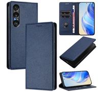 xinyunew Coque pour Sony Xperia 1 VII, RFID Blocage Portefeuille Etui à Rabat, Housse en Cuir PU pour Sony Xperia 1 VII, Bleu