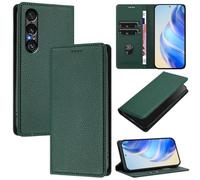 xinyunew Coque pour Sony Xperia 1 VII, RFID Blocage Portefeuille Etui à Rabat, Housse en Cuir PU pour Sony Xperia 1 VII, Vert