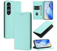 xinyunew Coque pour Sony Xperia 1 VII, RFID Blocage Portefeuille Etui à Rabat, Housse en Cuir PU pour Sony Xperia 1 VII, Vert Clair