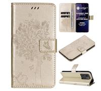 xinyunew Coque pour Sony Xperia XZ3, Étuis à Rabat Folio Protection Housse Cuir PU Portefeuille [Fermeture Magnétique] [Emplacements Cartes] [Stand Feature]-Or