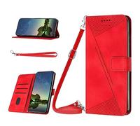 xinyunew Coque pour Tecno Camon 20 Premier,Etui Protection Housse Premium en Cuir PU,Pochette Fermeture Magnétique,Flip Case Compatible avec (Tecno Camon 20 Premier, Rouge)
