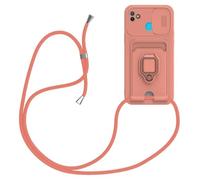 xinyunew Coque pour Tecno Pop 5 avec Cordon, Coque avec Collier Silicone Housse 360° de Bague Magnétique Antichoc Étui Lanyard Cover Téléphone Portable Protection Casene