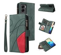 xinyunew Coque pour Vivo Y55S 5G, Housse Etui en Cuir PU Portefeuille [Antichoc] [Magnétique] [avec 9 Emplacements] [Stand Fonction] Flip Coque,Vert