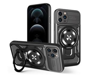 xinyunew Coque pour Xiaomi Redmi Note 14 Pro 4G avec Support Anneau Magnétique [MagSafe Compatible] [Tough Armor Series] Protection Militaire Coque Intégrale Xiaomi Redmi Note 14 Pro 4G,Noir