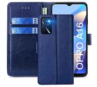 xinyunew Custodia per Oppo A16/Oppo A16S/A53S 5G,Cover Oppo A16/Oppo A16S/A53S 5G Libro,[Housse en Cuir PU Premium] [Etui à Rabat],Flip Cover per Phone Portafoglio per Oppo A16/Oppo A16S/A53S 5G,Blu