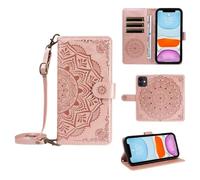 xinyunew Portefeuille Coque pour Oppo Find X8 5G avec Cordon,Etui en Cuir PU Flip Folio Housse,Crossbody Case pour Fille avec Magnétique,béquille,Fentes de Cartes,Rose