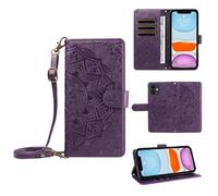 xinyunew Portefeuille Coque pour Oppo Realme C35 4G avec Cordon,Etui en Cuir PU Flip Folio Housse,Crossbody Case pour Fille avec Magnétique,béquille,Fentes de Cartes,Violet