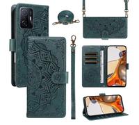 xinyunew Portefeuille Coque pour Xiaomi 11T/Xiaomi 11T Pro avec Cordon,Etui en Cuir PU Flip Folio Housse,Crossbody Case pour Fille avec Magnétique,béquille,Fentes de Cartes,Vert
