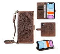 xinyunew Portefeuille Coque pour Xiaomi 13T/13T Pro/K60 Ultra avec Cordon,Etui en Cuir PU Flip Folio Housse,Crossbody Case pour Fille avec Magnétique,béquille,Fentes de Cartes,Marrone