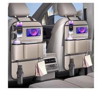 XINYUNFEI Protection Siege Voiture pour Toyota Yaris None Hybrid, Organisateurs de Voiture, Protection Siege Imperméable avec Multi-Poches Rangements et Support Transparent(Beige,Two)