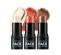 XINYUNXIN Contour Stick avec Highlighter, Bronzer et Blush, Bâton imperméable et non gras pour un contouring facile et naturel, Multicolore, Mate, 3 pièces