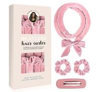 XINYUNXIN Ensemble de bigoudis sans chaleur en satin, Cheveux Bouclé Sans Chaleur - Bandeau de Nuit en Satin Doux, Pour Tous Types de Cheveux (Court/Long), Matériau Non Irritant 20x26(Rose)