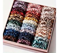 XINYUNXIN Lot de 19 chouchous colorés assortis pour femme, élastiques à cheveux ultra doux, sans accrocs, pour tous types de cheveux, parfaits pour les femmes