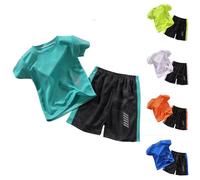 XINYUNZU Survêtement d'Été pour Enfant - Ensemble de Sport avec T-shirt et Short Court - Séchage Rapide pour Garçons de 2 à 11 Ans