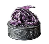 XinZhiRun Boîte à bijoux en forme de statue de dragon - Mythe médiéval fantaisie avec couvercle - Boîte cadeau - Décoration de statue de dragon - Violet