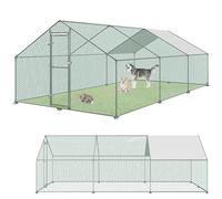 XINZI 18 ㎡ - Enclos pour petits animaux - Cadre en acier galvanisé - Enclos extérieur - Avec film PE - Toit et serrure - Pour l'extérieur - Cage à volailles pour petits animaux domestiques (3 x 6 x 2