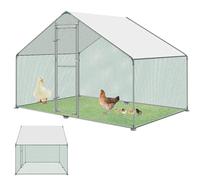 XINZI 6 ㎡ - Enclos pour petits animaux - Cadre en acier galvanisé - Enclos extérieur - Avec film polyéthylène - Toit et serrure - Pour l'extérieur - Cage à volailles pour petits animaux domestiques (3