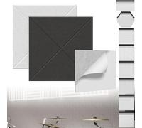 XINZI Panneaux acoustiques 3D - Motif X - Autocollants - Isolation acoustique - Panneaux muraux - Isolation acoustique - Revêtement mural - Traitement acoustique - Noir
