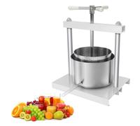 XINZI Presse à fruits 5 l - En acier inoxydable - Manuel - Presse-fruits mobile - Presse-fruits - Pressage manuel - Pour jus naturel fait maison - Raisin, baies, pommes