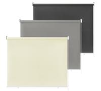 XINZI Store enrouleur pour fenêtre intérieure - 140 x 140 cm - Store extérieur à traction latérale - Opaque - Store vertical - Protection contre les regards indiscrets - Pour fenêtre et porte (gris)