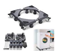 XINZI Support pour machine à laver avec 8 pieds et 4 roues - Hauteur réglable de 10 à 13 cm - Avec largeur réglable de 45 à 75 cm - Charge d'ours : 300 kg - Pour machine à laver, réfrigérateur,