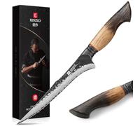 XINZUO Acier Damas 19cm Couteau à Filet de Cuisine Professionnel -67 Couche Damas Acier de Couteau à Désosser à Fileter Chef pour Désosser le Poisson et la Viande -Poignée Ergonomique en Chêne Blanc