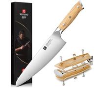 XINZUO Acier Inoxydable 21cm Couteau de Chef -Professionnel Forgé à la Main Tranchant Couteau de Cuisine Acier Inoxydable 1.4116 Allemand -Poignée en Bois d'Olivier -Pour la cuisine Restaurant