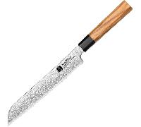 XINZUO PM8O couteau à pain de 8,5 pouces Bois d'olivier+Corne de buffle noire 67 couches Damas