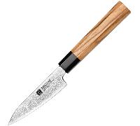 XINZUO PM8O couteau d'office 4 pouces Bois d'olivier+Corne de buffle noire 67 couches Damas