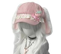 XIOANG Chapeau à visière oreilles de lapin d ' anime chapeau octogonal en coton confortable pour tenue de printemps automne et accessoires de Costume d ' événement de Cosplay Costume de Cosplay
