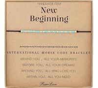 XioBingYou Bracelet de perles avec code morse pour femme, nouveau départ, marraine, encouragement inspirant, perles de rocaille, bracelets réglables pour divorce, cadeau de rupture, bijoux pour amis