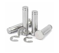 XIOKLM 1/5pc M3 M4 M5 M6 M8 M10 M12 A2 Acier inoxydable Tête plate Roulement Cylindrique Axe de positionnement Goupille cylindrique avec circlip d'arbre(2pcs M8,100mm)