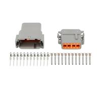 XIOKLM 1 Jeu de connecteurs étanches DTM 2P-12P DTM06-2S 3S 4s DTM04-2P 3P 4P 6P 8P 12P 20-24AWG avec Broches, Prise scellée/Automobile(DTM04-12P DTM06-12S)