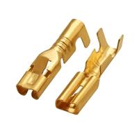 XIOKLM 10/20/50/100/Pcs H62 Laiton plaqué Or 2.8mm borne de câblage Automobile connecteur Femelle Prise DJ621-E2.8 × 0.8A(Female,50 pcs)