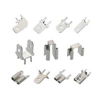 XIOKLM 50/100/200/500/1000/Pcs 6.3 MM 250 Languette de Soudure en Laiton étamé Circuit imprimé connecteur borne PCB épaisseur cosse(6111-6.3 Small Foot,50 Pcs)